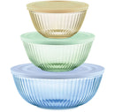 6pc Lidded Mixing Bowl Set - Multicolored Glass Bowls
