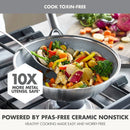 10" Hybrid Stainless Steel and Ceramic Nonstick Wok