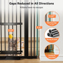 Extra Tall Pet Gate with Adjustable Cat Door - Black