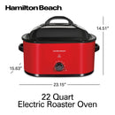 22 Quarts Electric Roaster Oven - Red