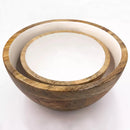 Fitz Wood + White Collection Mango Wood Small and Medium Serving Bowls