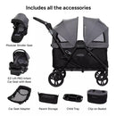 Journey All-in-One Stroller to Wagon Travel System with EZ-Lift Pro Infant Car Seat - Cosmic Black
