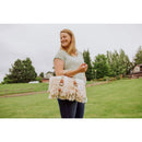 Outdoor Picnic Blanket with Harness - Beige Gingham