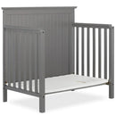 Ava 4-in-1 Mini Baby Crib with Daybed & Twin Bed Conversion - Steel Grey