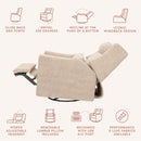 Kiwi Plus Power Glider Recliner with Power Headrest - Chai Shearling