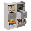 Upright Storage Nook With Reversible Basket - White