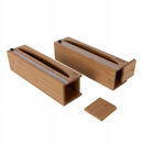 Seville Classics Bamboo Food Wrap Dispenser Set - 2 Pieces