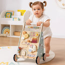 Baby Walking Toy, Adjustable Speed & Height Wooden Baby Walker Push Toy, Montessori