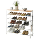 Five-Tier Rolling Shoe Rack - White