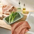 3pc Waffle Kitchen Towels - Terracotta Orange