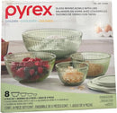 8 Piece Glass Mixing Bowl Set with Lids - Clear