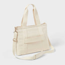 Solid Canvas School Tote Bag - Natural