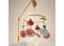 Wooden Crib Mobile with Music Box - Pink