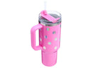 40 oz Stainless Steel Quencher Tumbler - Popsicle Pink Starburst