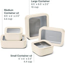 13-piece Glass Food Storage Set - Cream