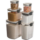 ProKeeper 6 Piece Plastic Airtight Food Storage Containers for Baking Essentials, White and Clear