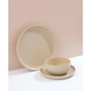JoyJolt Mesa 18-Piece Stoneware Dinnerware Set – Matte Beige