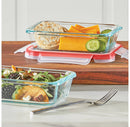 Rectangular Glass Baking Dish Set - Red