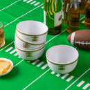 4pc Football Mini Bowls - Cream/Gold