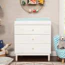 Gelato 3-Drawer Changer Dresser - White and Washed Natural