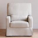 Crawford Pillowback Comfort Swivel Glider - Fog Chatham Stripe Performance Eco-Weave