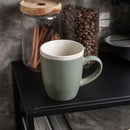 Serenity Stoneware Mug Set of 4 - Green and Cream