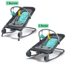 2-in-1 Bouncer & Rocker Duo - Gray and Teal