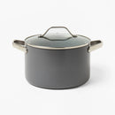 6qt Nonstick Ceramic Coated Aluminum Stock Pot - Dark Gray