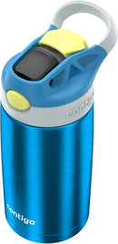 Insulated Stainless Steel Water Bottle with Straw - Blue Poppy/Glacier