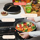 Ceramic Non-Stick Stock Pot with Strainer Lid - Black Sesame