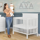 Ava 4-in-1 Convertible Mini Crib in White
