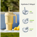 40oz Vacuum Insulated Stainless Steel Straw Tumbler Mug - Light Yellow