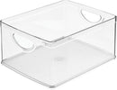 Kitchen Cabinet Storage Bin with Handles 10"x8"x5 - Clear