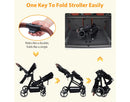 Whizmax Double Stroller Track Tandem Stroller - Black