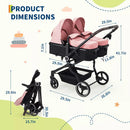 ide by Side Double Stroller - Pink