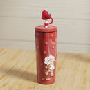 25oz Strawberry Shortcake Double-Wall Plastic Straw Tumbler with Topper Berry Red
