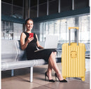 Carry-On/Checked Suitcase with USB Port and Spinner Wheels - Yellow