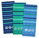 Cotton Embroidered Dishtowels - Blue