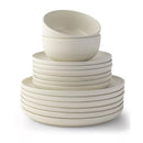 18-Piece Stoneware Dinnerware Set - Matte Linen