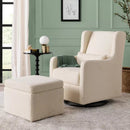 Swivel Glider with Storage Ottoman - Ivory Boucle