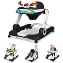 5-in-1 Baby Walker with Music & Lights, Activity Walker for Toddler - Black