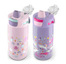 2pk Colby Kids' Stainless Steel 12oz Water Bottles Pink/Purple: Insulated Reusable Toddler Drinkware