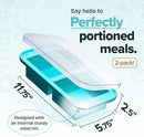 2 Cup Silicone Freezer Tray with Lid - Meal Prep Container - Aqua - 2-Pack