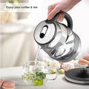 Kettle, 1.7L Glass Boiler Electric Tea Kettle with Blue LED Indicator Light - Silver