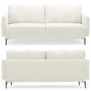 Modern Loveseat With Comfy Backrest Cushions-White