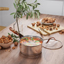 11 Pieces Stainless Steel Kitchen Cookware Set With Gold Stay-Cool Handles