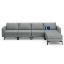 Convertible Sectional Sofa With Reversible Ottoman-4-Seat L-Shaped With 2 USB Ports