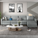 Convertible Sectional Sofa With Reversible Ottoman-4-Seat L-Shaped With 2 USB Ports