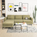 Modular 3-Seat L-Shaped Sectional Sofa With Reversible Chaise and 2 USB Ports-Green