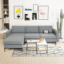 Modular 3-Seat L-Shaped Sectional Sofa With Reversible Chaise and 2 USB Ports-Dark Gray
